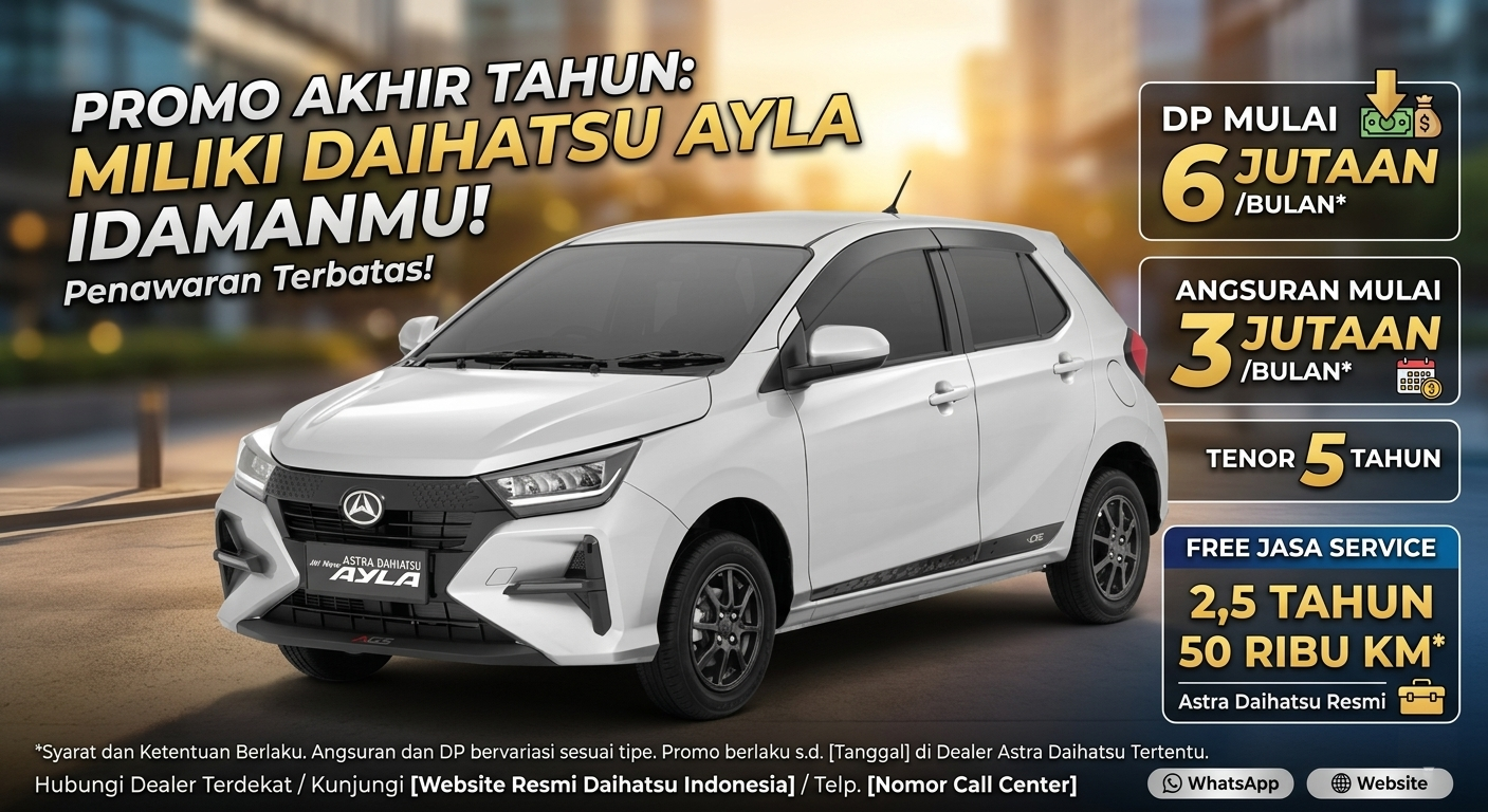 Promo Daihatsu  All New  Ayla Terbaru DP Murah 6 Jutaan & Angsuran Ringan